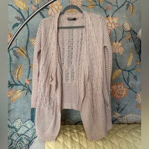 Velvet Women's Cream Cashmere/Wool Cable Knit Cardigan